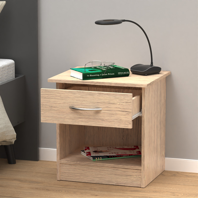 Κομοδίνο Kona pakoworld σε oak απόχρωση 40x34x42εκ