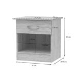 Κομοδίνο Kona pakoworld σε oak απόχρωση 40x34x42εκ-2