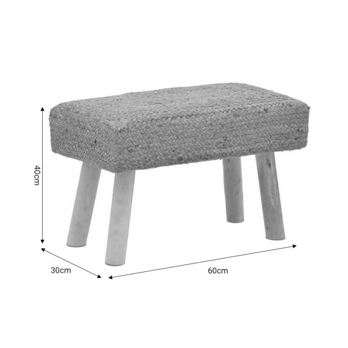 Σκαμπό Iolion Inart φυσικό ξύλο-γιούτα 60x30x40εκ-3