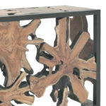 Κονσόλα Donis Inart φυσικό-μαύρο μασίφ ξύλο teak 120x40x75εκ-2