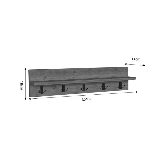 Κρεμάστρα τοίχου Esform pakoworld oak μελαμίνης 80x11x18εκ-2