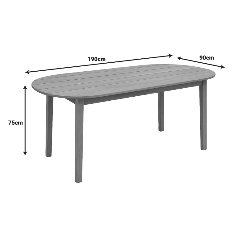 Τραπέζι Skyl pakoworld teak ξύλο σε φυσική απόχρωση 190x90x75εκ