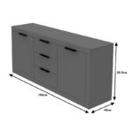 Μπουφές Doha pakoworld σε λευκή απόχρωση 180x45x80.5εκ-2