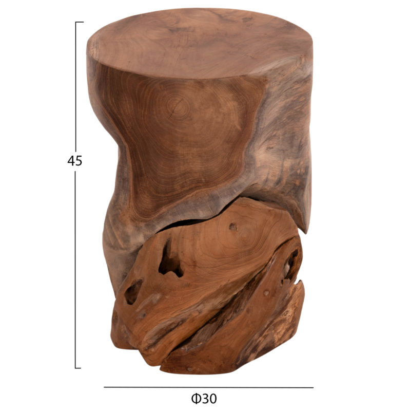 ΒΟΗΘΗΤΙΚΟ ΣΚΑΜΠΟ/ΤΡΑΠΕΖΑΚΙ STOMP HM9350.11 ΞΥΛΟ TEAK-ΦΥΣΙΚΟ Φ30x45Υεκ.-2