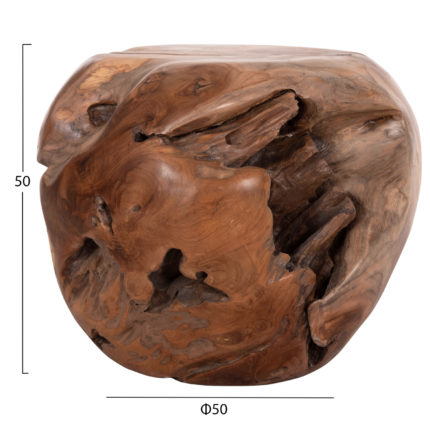 ΒΟΗΘΗΤΙΚΟ ΤΡΑΠΕΖΙ LOGGY HM18295 ΞΥΛΟ TEAK--ΦΥΣΙΚΟ 50x50x50Υεκ.-2
