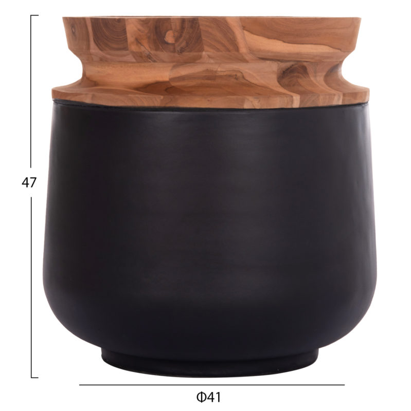 ΔΙΑΚΟΣΜΗΤΙΚΟ ΒΑΖΟ ΔΑΠΕΔΟΥ LINTER HM4662.01L FIBER CEMENT ΜΑΥΡΟ--ΞΥΛΟ ΤΕΑΚ Φ41x47Υεκ.-2