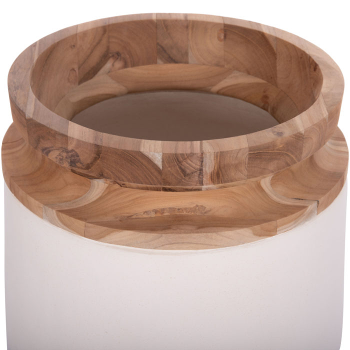 ΔΙΑΚΟΣΜΗΤΙΚΟ ΒΑΖΟ ΔΑΠΕΔΟΥ LINTER HM4662.02L FIBER CEMENT ΛΕΥΚΟ--ΞΥΛΟ ΤΕΑΚ Φ41x47Υεκ.-4