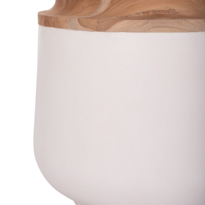 ΔΙΑΚΟΣΜΗΤΙΚΟ ΒΑΖΟ ΔΑΠΕΔΟΥ LINTER HM4662.02L FIBER CEMENT ΛΕΥΚΟ--ΞΥΛΟ ΤΕΑΚ Φ41x47Υεκ.-5