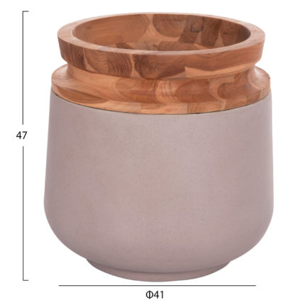 ΔΙΑΚΟΣΜΗΤΙΚΟ ΒΑΖΟ ΔΑΠΕΔΟΥ LINTER HM4662.05L FIBER CEMENT ΓΚΡΙ ΜΑΤ--ΞΥΛΟ ΤΕΑΚ Φ41x47Υεκ-2