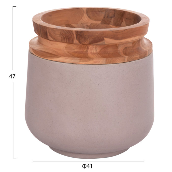 ΔΙΑΚΟΣΜΗΤΙΚΟ ΒΑΖΟ ΔΑΠΕΔΟΥ LINTER HM4662.05L FIBER CEMENT ΓΚΡΙ ΜΑΤ--ΞΥΛΟ ΤΕΑΚ Φ41x47Υεκ-2
