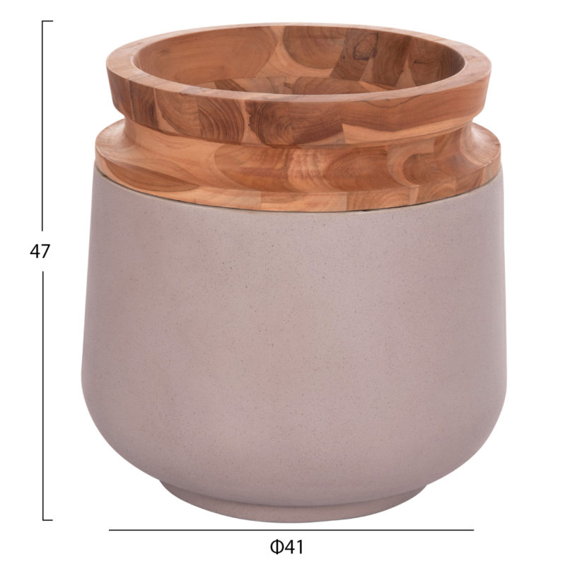 ΔΙΑΚΟΣΜΗΤΙΚΟ ΒΑΖΟ ΔΑΠΕΔΟΥ LINTER HM4662.05L FIBER CEMENT ΓΚΡΙ ΜΑΤ--ΞΥΛΟ ΤΕΑΚ Φ41x47Υεκ-2