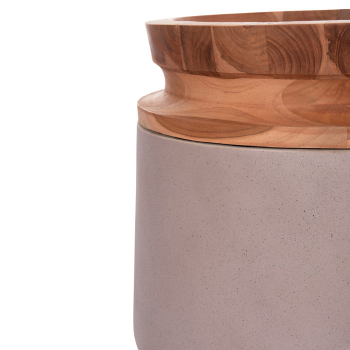 ΔΙΑΚΟΣΜΗΤΙΚΟ ΒΑΖΟ ΔΑΠΕΔΟΥ LINTER HM4662.05L FIBER CEMENT ΓΚΡΙ ΜΑΤ--ΞΥΛΟ ΤΕΑΚ Φ41x47Υεκ-5