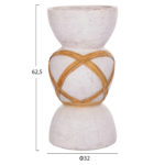 ΔΙΑΚΟΣΜΗΤΙΚΟ ΒΑΖΟ ΔΑΠΕΔΟΥ MAYNARD HM4672.02L FIBER CEMENT ΛΕΥΚΟ--RATTAN Φ32x62.5Υεκ.-2