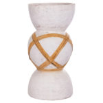 ΔΙΑΚΟΣΜΗΤΙΚΟ ΒΑΖΟ ΔΑΠΕΔΟΥ MAYNARD HM4672.02L FIBER CEMENT ΛΕΥΚΟ--RATTAN Φ32x62.5Υεκ.-3