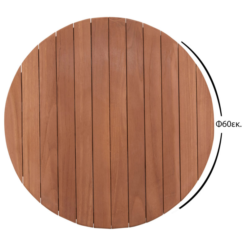 ΕΠΙΦΑΝΕΙΑ ΤΡΑΠΕΖΙΟΥ ΣΤΡΟΓΓΥΛΗ HM18132 ΞΥΛΟ TEAK--ΦΥΣΙΚΟ Φ60x4(πάχος)εκ.-2