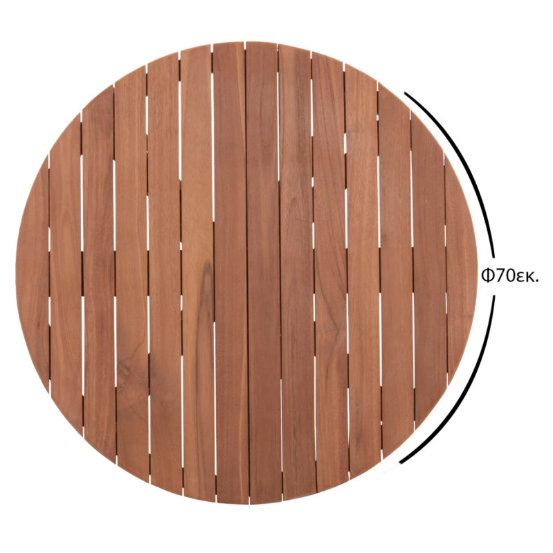 ΕΠΙΦΑΝΕΙΑ ΤΡΑΠΕΖΙΟΥ ΣΤΡΟΓΓΥΛΗ HM18133 ΞΥΛΟ TEAK--ΦΥΣΙΚΟ Φ70x4(πάχος)εκ.-2
