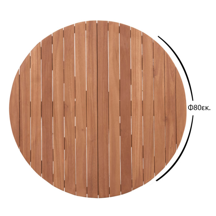 ΕΠΙΦΑΝΕΙΑ ΤΡΑΠΕΖΙΟΥ ΣΤΡΟΓΓΥΛΗ HM18134 ΞΥΛΟ TEAK--ΦΥΣΙΚΟ Φ80x4(πάχος)εκ.-2