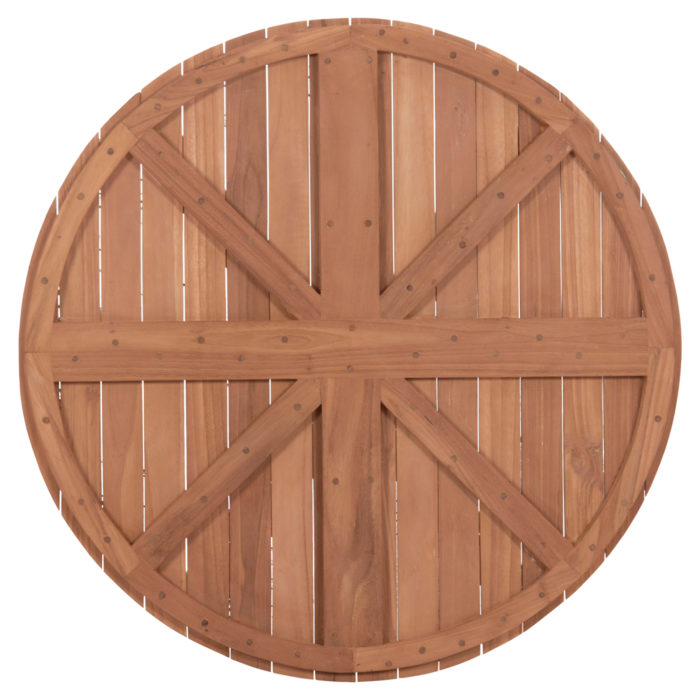 ΕΠΙΦΑΝΕΙΑ ΤΡΑΠΕΖΙΟΥ ΣΤΡΟΓΓΥΛΗ HM18134 ΞΥΛΟ TEAK--ΦΥΣΙΚΟ Φ80x4(πάχος)εκ.-7