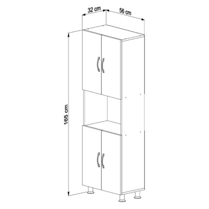 ΕΠΙΠΛΟ ΚΟΥΖΙΝΑΣ/ΝΤΟΥΛΑΠΙ RAD HM18196.03 ΜΕΛΑΜΙΝΗ ΣΟΝΑΜΑ-ΛΕΥΚΟ 56x32x165Υεκ.-2