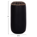 ΕΠΙΤΡΑΠΕΖΙΟ ΔΙΑΚΟΣΜΗΤΙΚΟ ΒΑΖΟ LENNOX HM4675.01S TΕΡΑΚΟΤΑ ΣΕ ΜΑΥΡΟ--Φ18x33Υεκ.-2