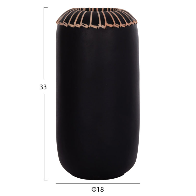ΕΠΙΤΡΑΠΕΖΙΟ ΔΙΑΚΟΣΜΗΤΙΚΟ ΒΑΖΟ LENNOX HM4675.01S TΕΡΑΚΟΤΑ ΣΕ ΜΑΥΡΟ--Φ18x33Υεκ.-2