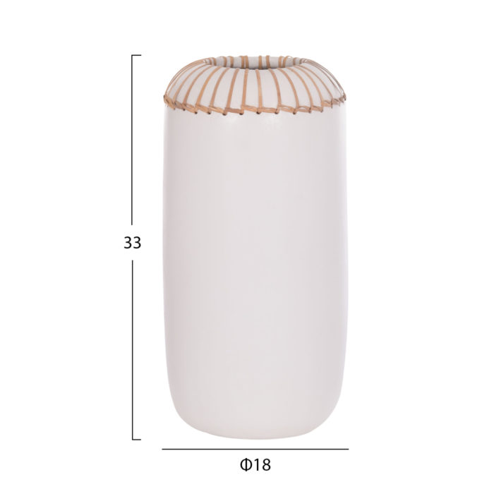 ΕΠΙΤΡΑΠΕΖΙΟ ΔΙΑΚΟΣΜΗΤΙΚΟ ΒΑΖΟ LENNOX HM4675.02S TΕΡΑΚΟΤΑ ΣΕ ΛΕΥΚΟ--Φ18x33Υεκ.-2