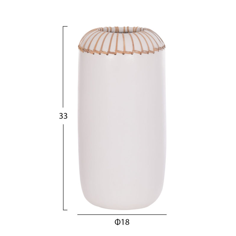 ΕΠΙΤΡΑΠΕΖΙΟ ΔΙΑΚΟΣΜΗΤΙΚΟ ΒΑΖΟ LENNOX HM4675.02S TΕΡΑΚΟΤΑ ΣΕ ΛΕΥΚΟ--Φ18x33Υεκ.-2