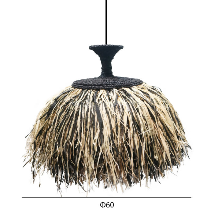 ΦΩΤΙΣΤΙΚΟ ΟΡΟΦΗΣ ORDEM HM4716 ΚΑΠΕΛΟ ΙΝΕΣ SISAL & ΜΠΑΝΑΝΑΣ-ΜΑΥΡΟ & ΦΥΣΙΚΟ Φ60x50Υεκ-2