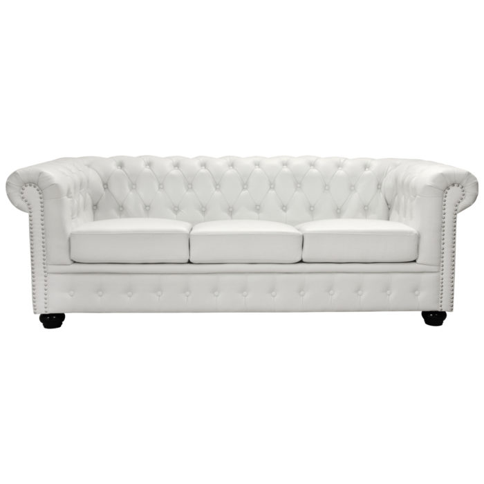 ΚΑΝΑΠΕΣ 3ΘΕΣΙΟΣ T.CHESTERFIELD HM3009.02 ΤΕΧΝΟΔΕΡΜΑ ΛΕΥΚΟ ΜΑΤ 208x90x73 εκ.