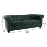 ΚΑΝΑΠΕΣ 3ΘΕΣΙΟΣ T.CHESTERFIELD HM3009.08 ΤΕΧΝΟΔΕΡΜΑ ΚΥΠΑΡΙΣΣΙ 208x90x73 εκ.-2