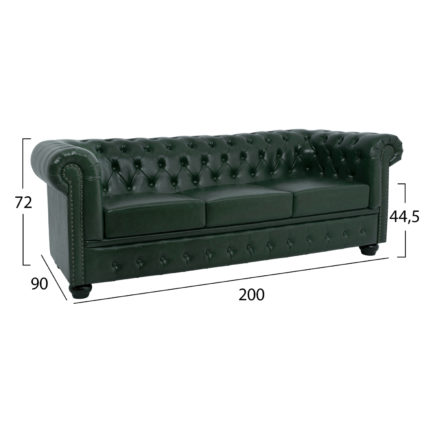 ΚΑΝΑΠΕΣ 3ΘΕΣΙΟΣ T.CHESTERFIELD HM3009.08 ΤΕΧΝΟΔΕΡΜΑ ΚΥΠΑΡΙΣΣΙ 208x90x73 εκ.-2