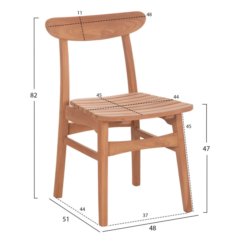 ΚΑΡΕΚΛΑ ΤΡΑΠΕΖΑΡΙΑΣ ΕΞ.ΧΩΡΟΥ ROBBIE HM18115 ΞΥΛΟ TEAK--ΦΥΣΙΚΟ 48x51x82Υεκ.-2