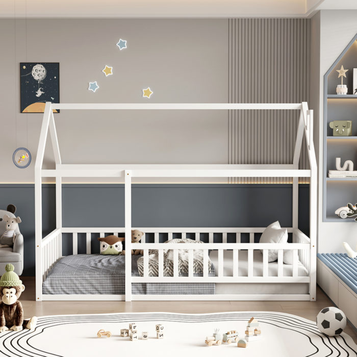 ΚΡΕΒΑΤΙ ΠΑΙΔΙΚΟ ΜΕ ΚΑΓΚΕΛΟ HOUSER HM706.03 τ.MONTESSORI ΞΥΛΟ ΠΕΥΚΟ ΛΕΥΚΟ-190x90εκ-4