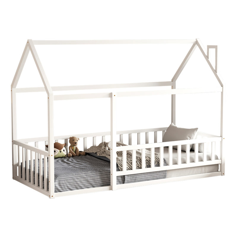 ΚΡΕΒΑΤΙ ΠΑΙΔΙΚΟ ΜΕ ΚΑΓΚΕΛΟ HOUSER HM706.03 τ.MONTESSORI ΞΥΛΟ ΠΕΥΚΟ ΛΕΥΚΟ-190x90εκ