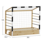 ΚΡΕΒΑΤΙ ΠΑΙΔΙΚΟ ΜΕ ΣΥΡΤΑΡΙ GOALIE HM700 ΞΥΛΟ ΠΕΥΚΟΥ ΦΥΣΙΚΟ-ΛΕΥΚΟ-ΜΑΥΡΟ- 190x90εκ-3