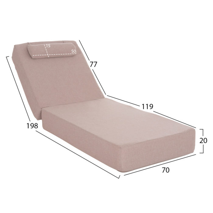 ΜΑΞΙΛΑΡΙ ΞΑΠΛΩΣΤΡΑΣ KIHEI HM21094.02 OLEFIN ΜΠΕΖ ΜΕ FOAM 198x70x20Υεκ-2