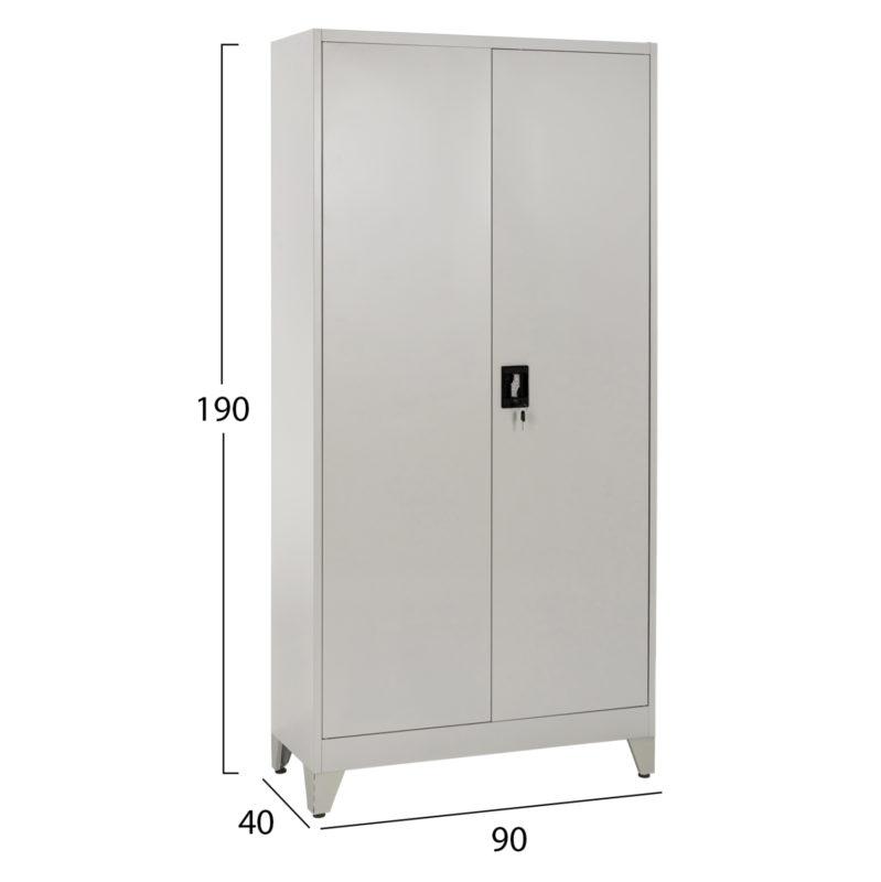 ΝΤΟΥΛΑΠΑ ΜΕΤΑΛΛΙΚΗ DURON HM12001 ΔΙΦΥΛΛΗ ΜΕ 5 ΑΠΟΘ.ΧΩΡΟΥΣ & ΠΟΔΙΑ- ΓΚΡΙ 90Χ40Χ190Yεκ-2