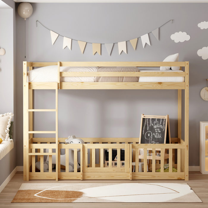 ΠΑΙΔΙΚΗ ΚΟΥΚΕΤΑ ΜΕ ΠΑΡΚΑΚΙ PLAYKID HM703.01 ΞΥΛΟ ΠΕΥΚΟΥ ΦΥΣΙΚΟ ΓΙΑ 190x90εκ-4