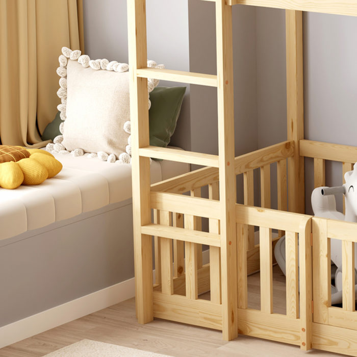 ΠΑΙΔΙΚΗ ΚΟΥΚΕΤΑ ΜΕ ΠΑΡΚΑΚΙ PLAYKID HM703.01 ΞΥΛΟ ΠΕΥΚΟΥ ΦΥΣΙΚΟ ΓΙΑ 190x90εκ-5