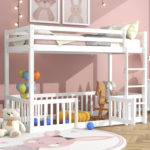 ΠΑΙΔΙΚΗ ΚΟΥΚΕΤΑ ΜΕ ΠΑΡΚΑΚΙ PLAYKID HM703.03 ΞΥΛΟ ΠΕΥΚΟΥ ΛΕΥΚΟ ΓΙΑ 190x90εκ-2