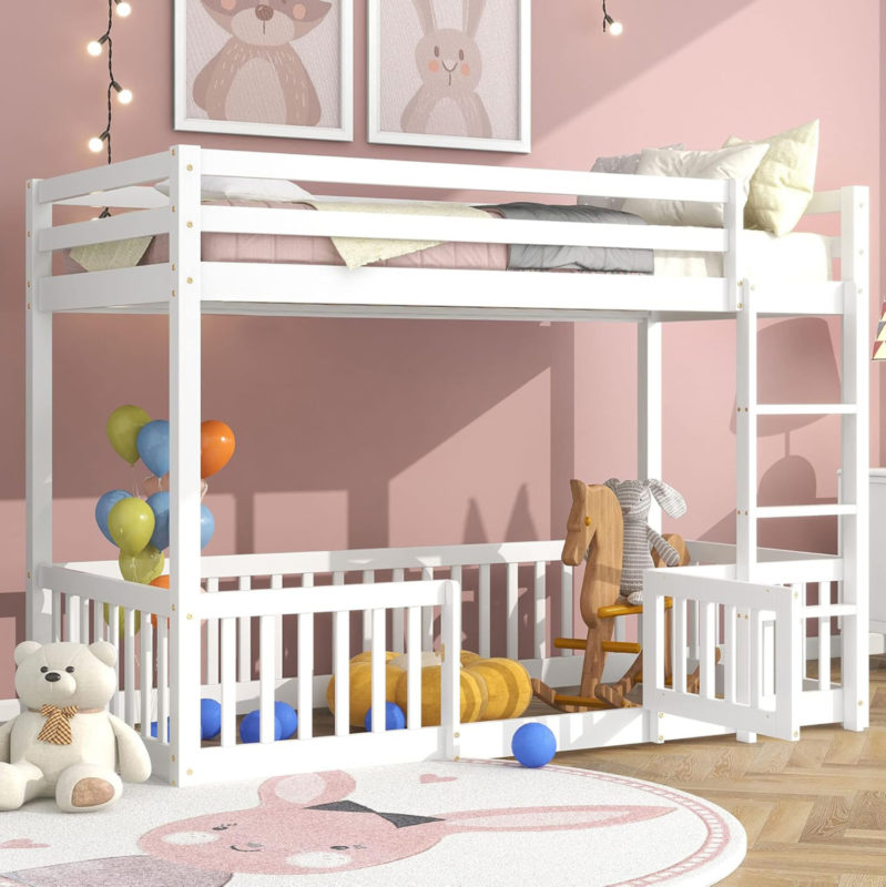 ΠΑΙΔΙΚΗ ΚΟΥΚΕΤΑ ΜΕ ΠΑΡΚΑΚΙ PLAYKID HM703.03 ΞΥΛΟ ΠΕΥΚΟΥ ΛΕΥΚΟ ΓΙΑ 190x90εκ-2