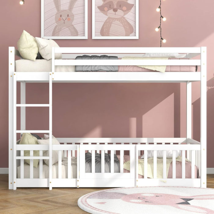 ΠΑΙΔΙΚΗ ΚΟΥΚΕΤΑ ΜΕ ΠΑΡΚΑΚΙ PLAYKID HM703.03 ΞΥΛΟ ΠΕΥΚΟΥ ΛΕΥΚΟ ΓΙΑ 190x90εκ-4