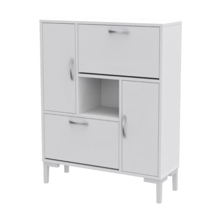 ΠΑΠΟΥΤΣΟΘΗΚΗ MEDY HM18187.03 ΜΕΛΑΜΙΝΗ ΣΕ ΛΕΥΚΟ-ΛΕΥΚΑ ΠΟΔΙΑ 86