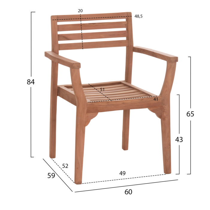 ΠΟΛΥΘΡΟΝΑ ΕΞΩΤ.ΧΩΡΟΥ ERMIONI HM18129 ΞΥΛΟ TEAK--ΦΥΣΙΚΟ ΧΡΩΜΑ 60x59x84Υεκ.-2