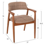 ΠΟΛΥΘΡΟΝΑ JAMES HM18259 TEAK WOOD ΜΕ ΣΑΜΠΑΝΙ ΥΦΑΣΜΑ 57x52x76Υεκ.-2