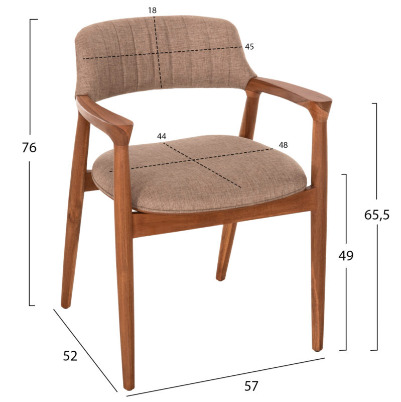 ΠΟΛΥΘΡΟΝΑ JAMES HM18259 TEAK WOOD ΜΕ ΣΑΜΠΑΝΙ ΥΦΑΣΜΑ 57x52x76Υεκ.-2