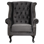 ΠΟΛΥΘΡΟΝΑ-ΜΠΕΡΖΕΡΑ ΓΚΡΙ ΒΕΛΟΥΔΟ T.CHESTERFIELD POLINA 83x75x107Yεκ.HM0053.10-3