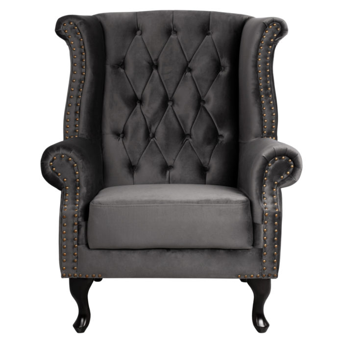 ΠΟΛΥΘΡΟΝΑ-ΜΠΕΡΖΕΡΑ ΓΚΡΙ ΒΕΛΟΥΔΟ T.CHESTERFIELD POLINA 83x75x107Yεκ.HM0053.10-3