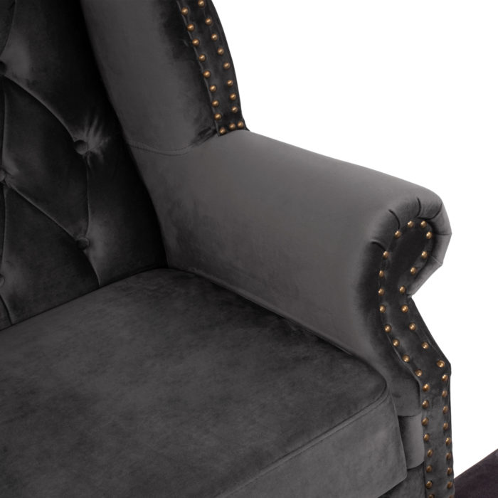 ΠΟΛΥΘΡΟΝΑ-ΜΠΕΡΖΕΡΑ ΓΚΡΙ ΒΕΛΟΥΔΟ T.CHESTERFIELD POLINA 83x75x107Yεκ.HM0053.10-7