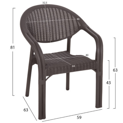 ΠΟΛΥΘΡΟΝΑ ΠΟΛΥΠΡΟΠΥΛΕΝΙΟΥ FETT HM6158.06 BAMBOO LOOK-ΚΑΦΕ 63x59x81Υεκ.-2